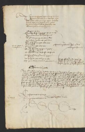 Federproben, Notizen, Verse
