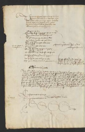 Federproben, Notizen, Verse