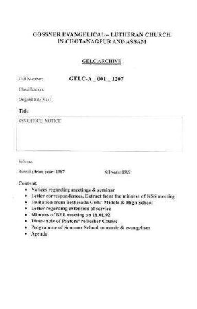 KSS OFFICE NOTICE