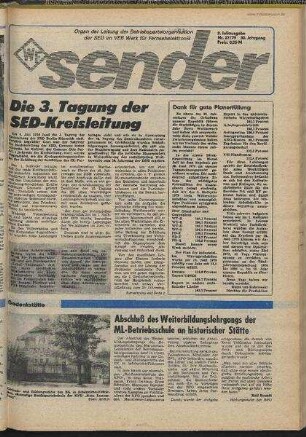 Betriebszeitung 'WF-Sender', Nr.27/1979 (2. Juliausgabe 1979)