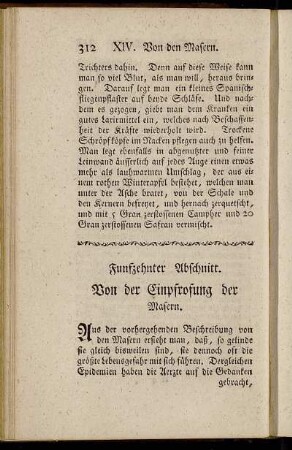 Funfzehnter Abschnitt. Von der Einpropfung der Masern.