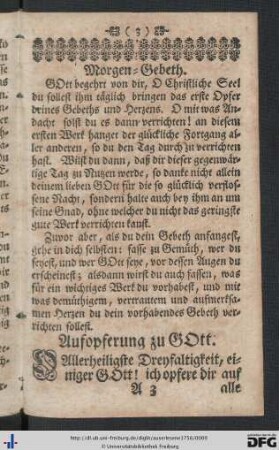Gebete und Übungen.