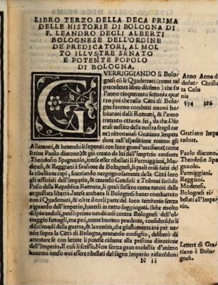 Libro ... Della Deca ... Delle Historie Di Bologna, 1,3