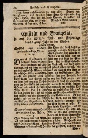 66-72, Episteln und Evangelia, so auf die uebrigen Fest- und ...