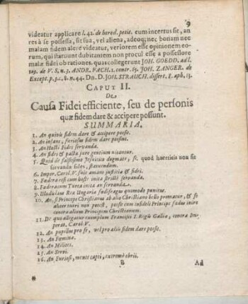 Caput II. De Causa Fidei efficiente, seu de personis quæ fidem dare & accipere possunt.