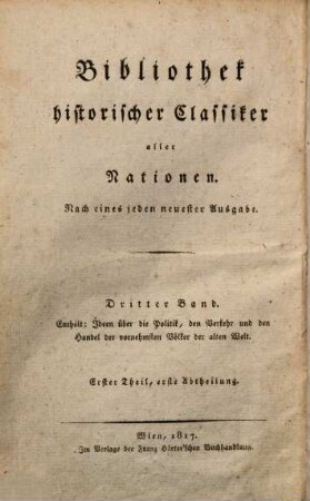 Ideen über die Politik, den Verkehr und den Handel der vornehmsten Völker der alten Welt, 1,1. Asiatische Völker ; Abth. 1, Einleitung. Perser