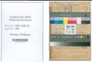 Entnazifizierung Wolfgang Kroenig , geb. 18.08.1904 (Lehrer)