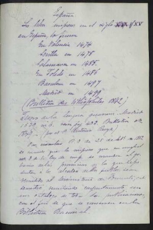 España [Notas sobre Biblioteca Nacional de Madrid]
