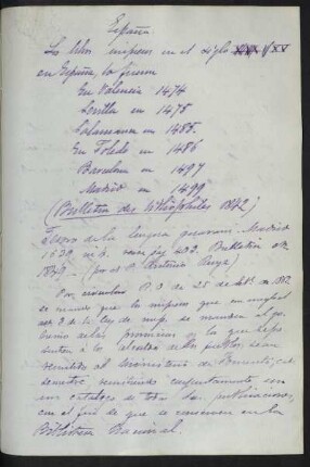 España [Notas sobre Biblioteca Nacional de Madrid]