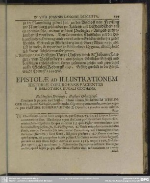 Epistolae Ad Illustrationem Historiae Coburgensis Facientes E Bibliotheca Ducali Gothana