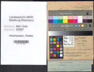 Entnazifizierung Walter Holzhausen , geb. 23.07.1896 (Beamter)