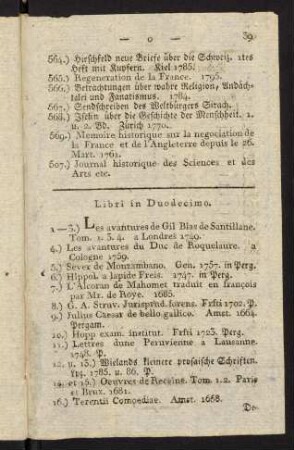 39-40, Libri in Duodecimo. - Deductionen und Dissertationen.