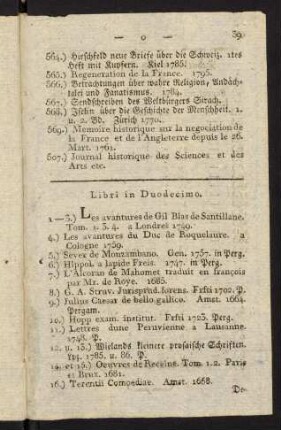 39-40, Libri in Duodecimo. - Deductionen und Dissertationen.