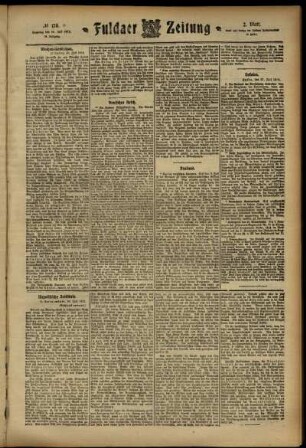 Zweite Ausgabe vom Samstag, den 27. Juli 1912.