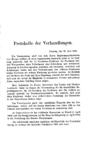 Eröffnungssitzung : [Protokolle der Verhandlungen]