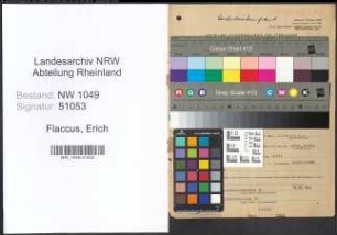 Entnazifizierung Erich Flaccus , geb. 11.01.1906 (Kaufmaennischer Angestellter)