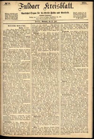 Ausgabe vom Mittwoch, den 22. Juli 1874.
