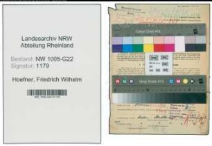 Entnazifizierung Friedrich Wilhelm Hoefner , geb. 28.09.1894 (Gastwirt)