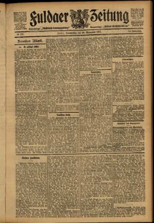 Zweite Ausgabe vom Donnerstag, den 28. November 1907.
