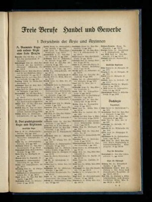 Verzeichnis der Ärzte und Ärztinnen