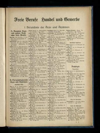 Verzeichnis der Ärzte und Ärztinnen