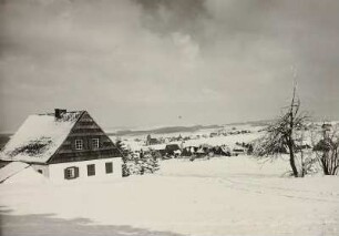 Zinnwald-Georgenfeld. Blick von Georgenfeld auf den Ortsteil Zinnwald