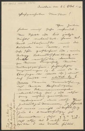 Brief an Karl Klindworth : 31.10.1910