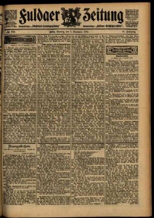 Ausgabe vom Montag, den 07. November 1904.