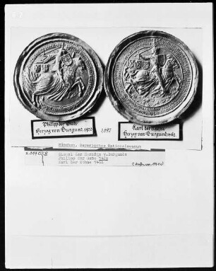 Siegel der Herzöge von Burgund: Philipp der Gute 1420, Karl der Kühne 1468