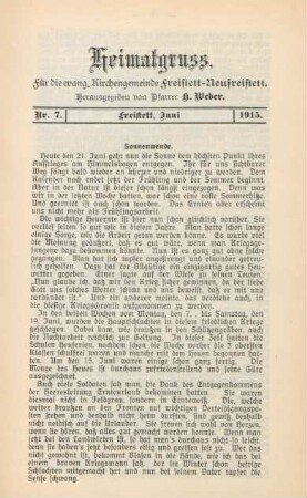 7.1915: Heimatgruß