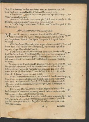 Libri Theologorum Pontificiae religionis.