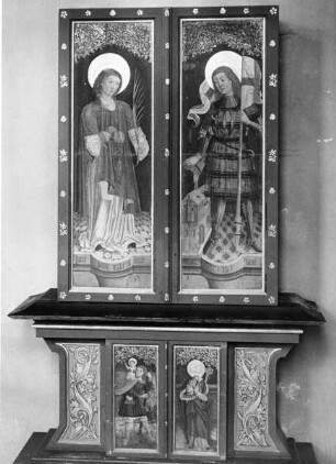 Altar im geschlossenem Zustand: Die Heiligen Stephanus und Florian