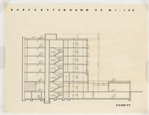 Wohnhaus Kurfürstendamm 90, Berlin-Halensee: Schnitt 1:100