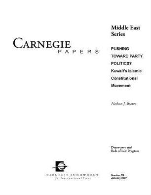 Pushing toward party politics? Kuwait's Islamic constitutional movement
