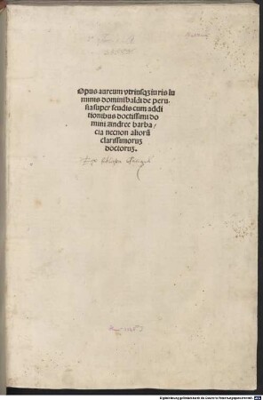 Lectura super Usibus feudorum : mit Additiones von Andreas Barbatia und Tabula quaestionum von Ambrosius Terzagus