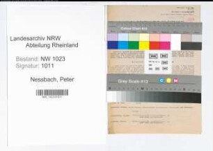 Entnazifizierung Peter Nessbach , geb. 01.06.1901 (Polizeiinspektor)