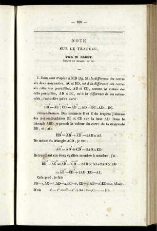 Note sur le trapèze.