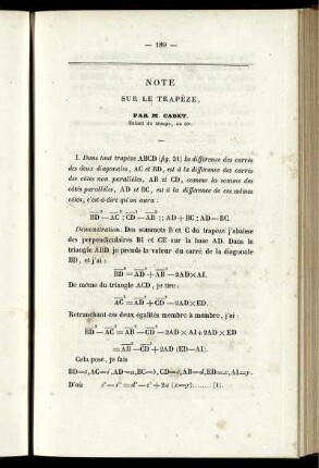 Note sur le trapèze.