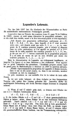 Legendre's Lehrsatz.