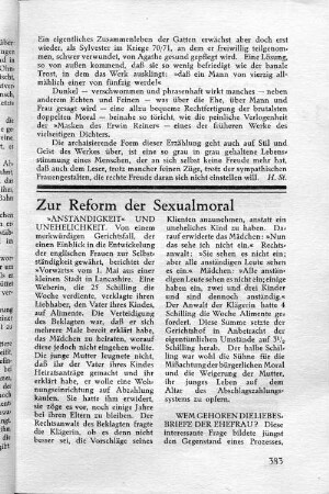 Zur Reform der Sexualreform