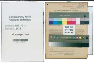 Entnazifizierung Ilse Klusmeyer , geb. 11.06.1922 (Damenschneiderin)
