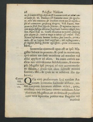 Caput VII. Sententia sacrae.
