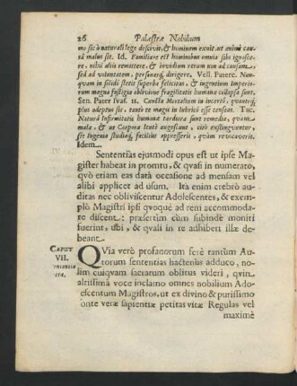 Caput VII. Sententia sacrae.