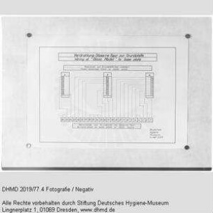 Technische Unterlagen Gläserner Mensch (englisch) - "Verdrahtung Gläserne Figur zur Grundplatte Wiring of Glass Model to base plate"