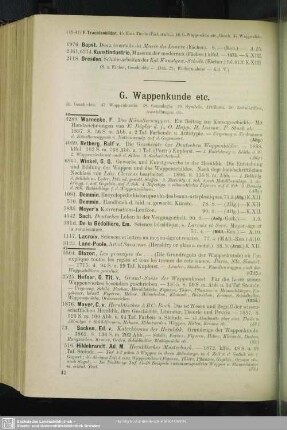 G. Wappenkunde etc.