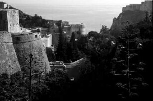 Dubrovnik: Stadtmauer nach Südwesten, etwa vom Minceta-Turm