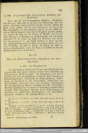 Kap. XV. Von den Postverhältnissen Sachsen mit dem Auslande