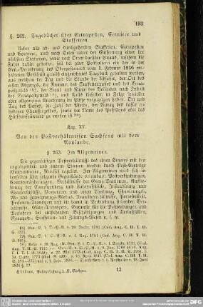 Kap. XV. Von den Postverhältnissen Sachsen mit dem Auslande