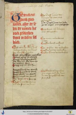 [2r] Besitzvermerk des Dominikanerklosters Freiburg i. Br. (17. Jh.).
