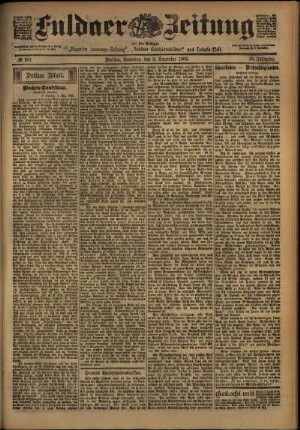 Dritte Ausgabe vom Samstag, den 06. Dezember 1902.